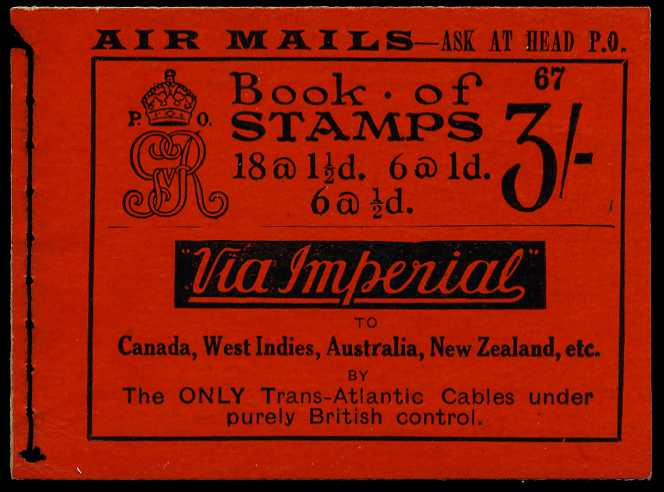 1924 (November) 3/- booklet (#67), varied...