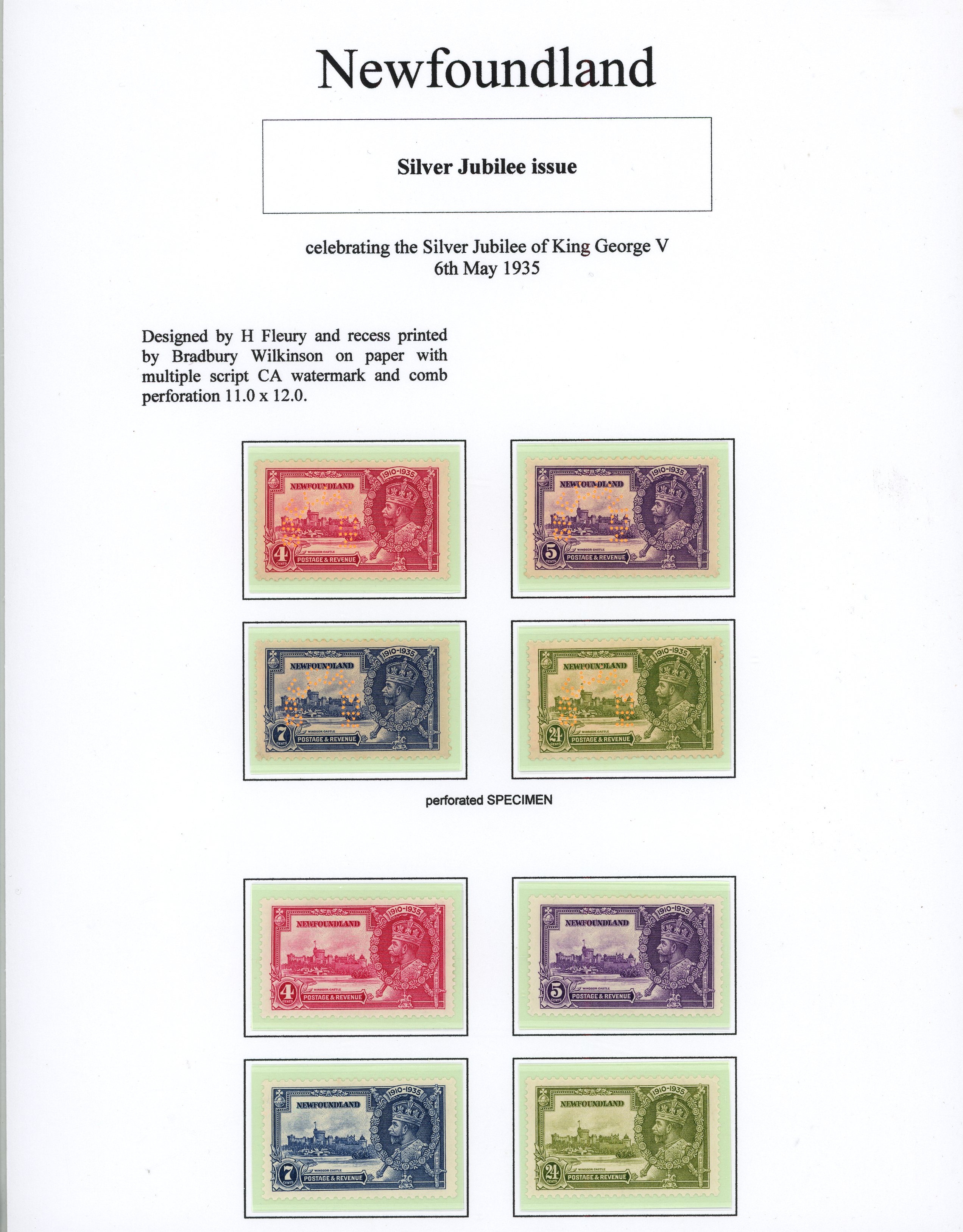 Newfoundland 1935 Silver Jubilee and 1937 Coronation...