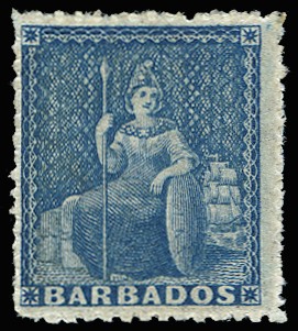 1861-70 (1d) deep blue, no wmk, rough perf...