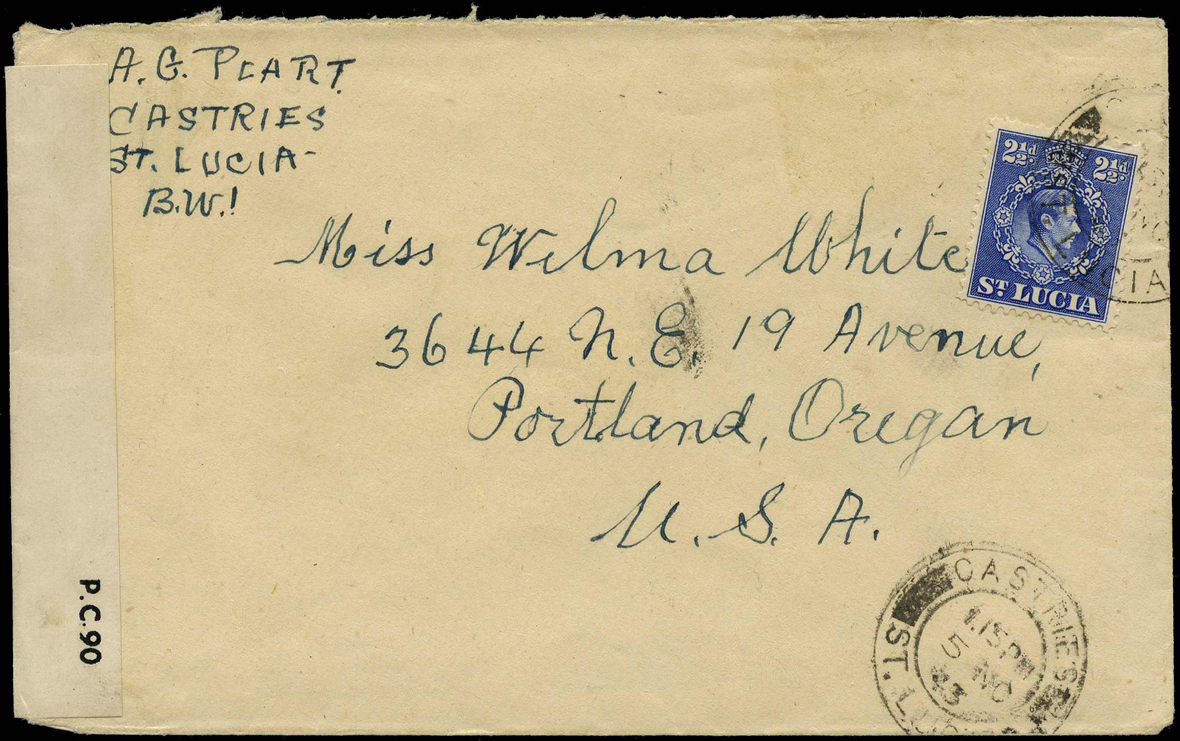 CENSORED MAIL: Two envelopes addressed to...