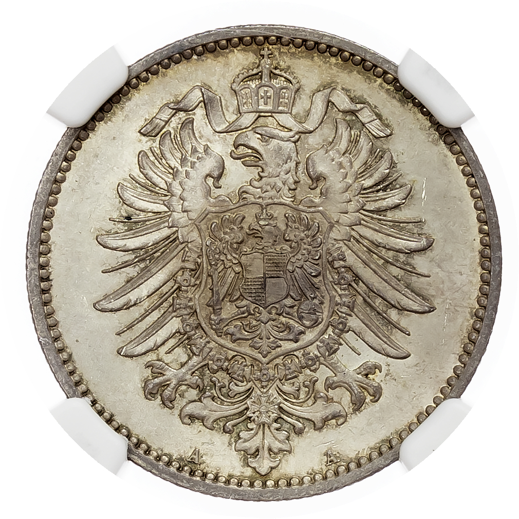 Germany, Empire. Wilhelm I AR 1 Mark. 1881A. 