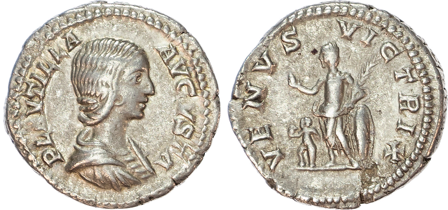 Plautilla (AD 202-205) AR Denarius, Rome, AD 204, 3.73g. 
