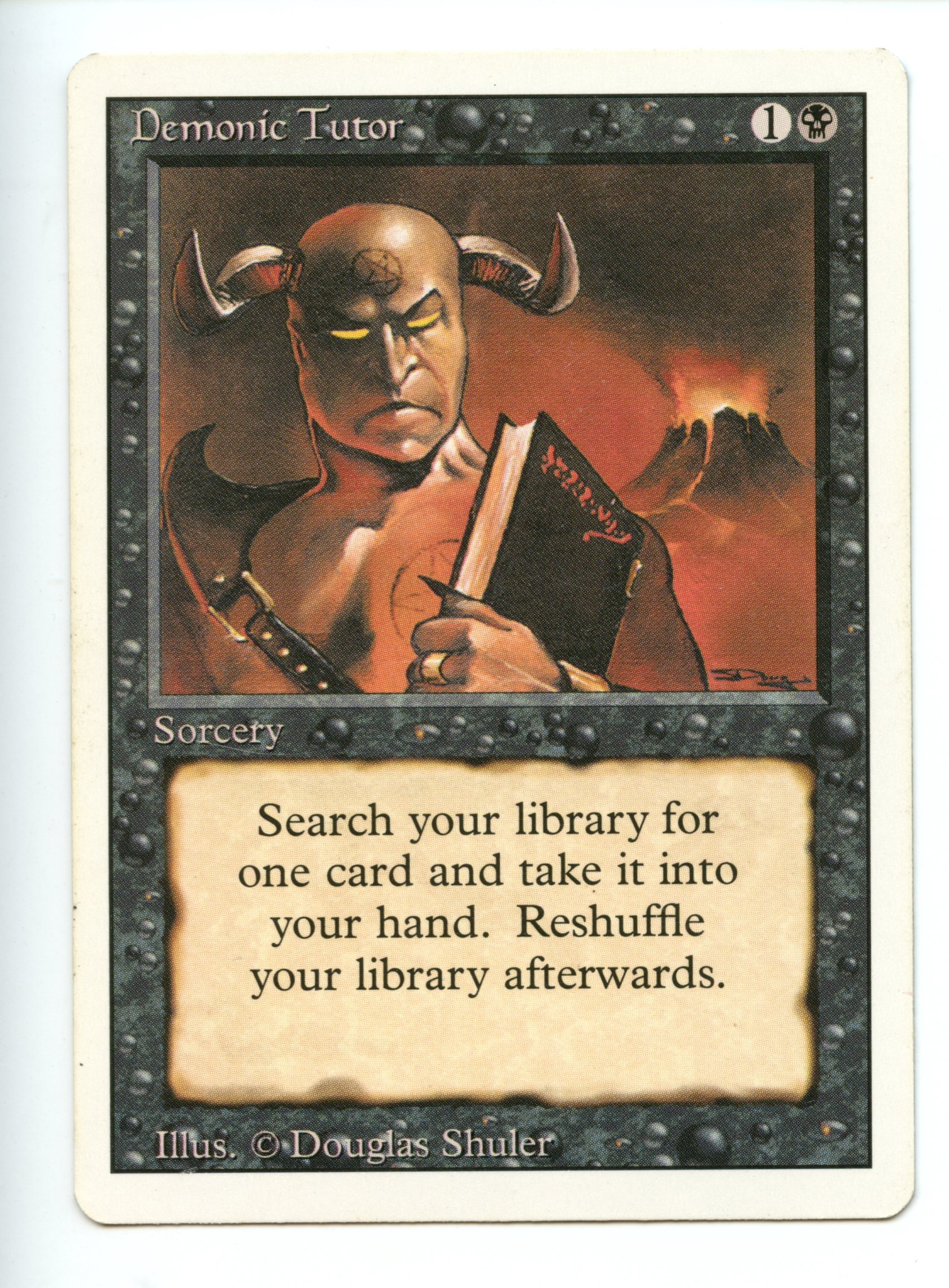 Magic the Gathering - Demonic Tutor  - Revised - Lightly Played