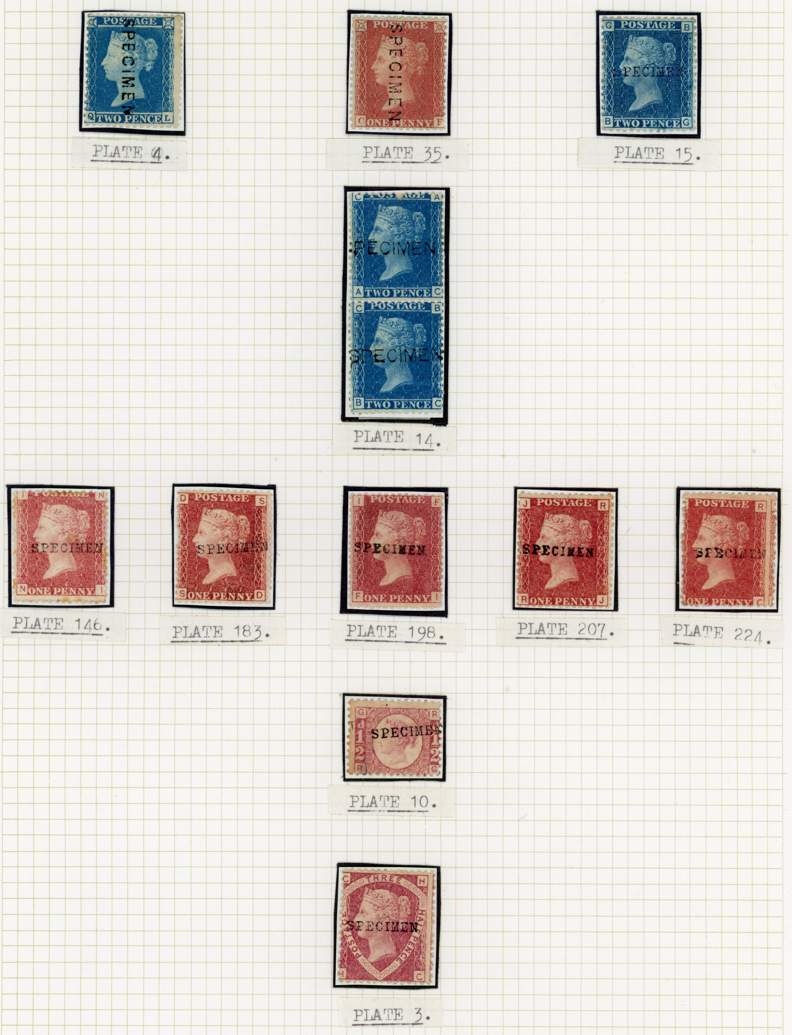 1853-80 selection arranged on album leaves