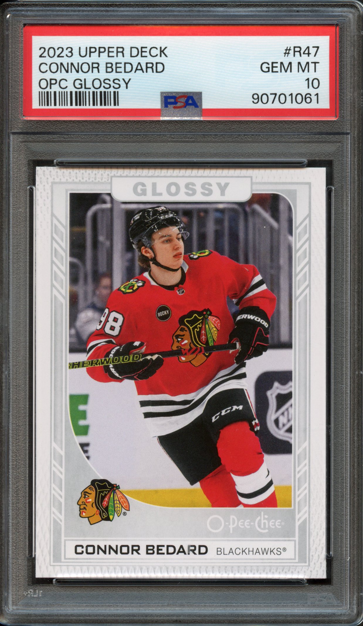 <p>PSA 10 2023 Connor Beard Upper Deck OPC Glossy #R47</p>