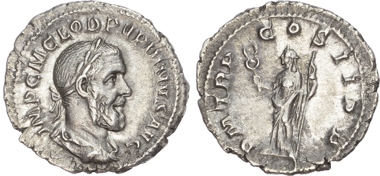 Pupienus (AD 238) AR Denarius, Rome, 2.61g.