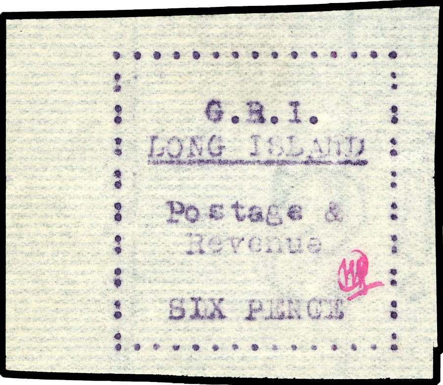 Long Island SG 19 1916 6d mauve on laid marginal unused