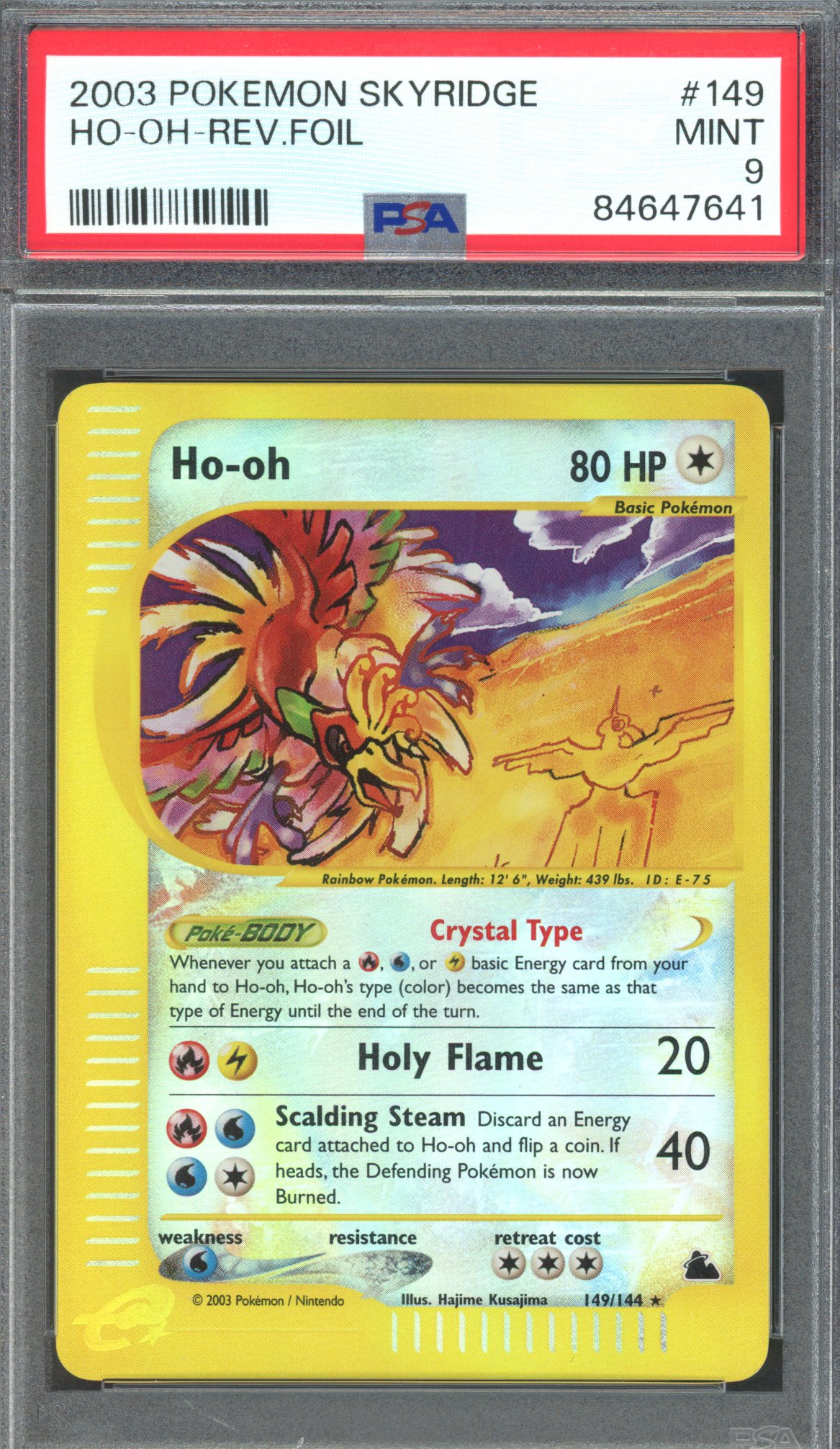 Pokémon TCG - PSA 9 Crystal Ho-oh - Reverse Foil #149 - Skyridge