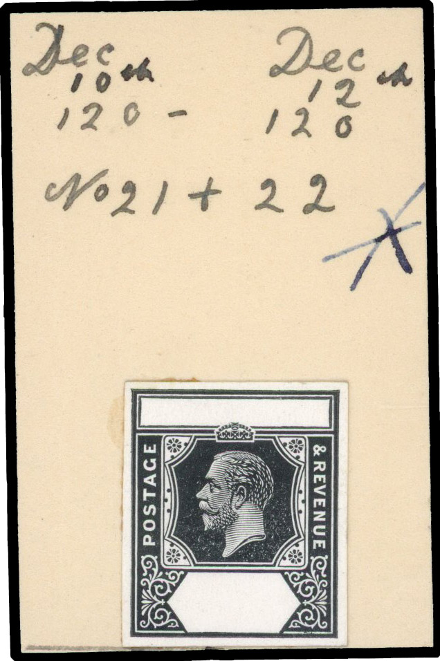 British Commonwealth KGV keyplate proof from DLR daybooks die II