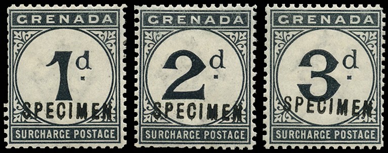 Postage Due. 1892 set of 3 to 3d,...