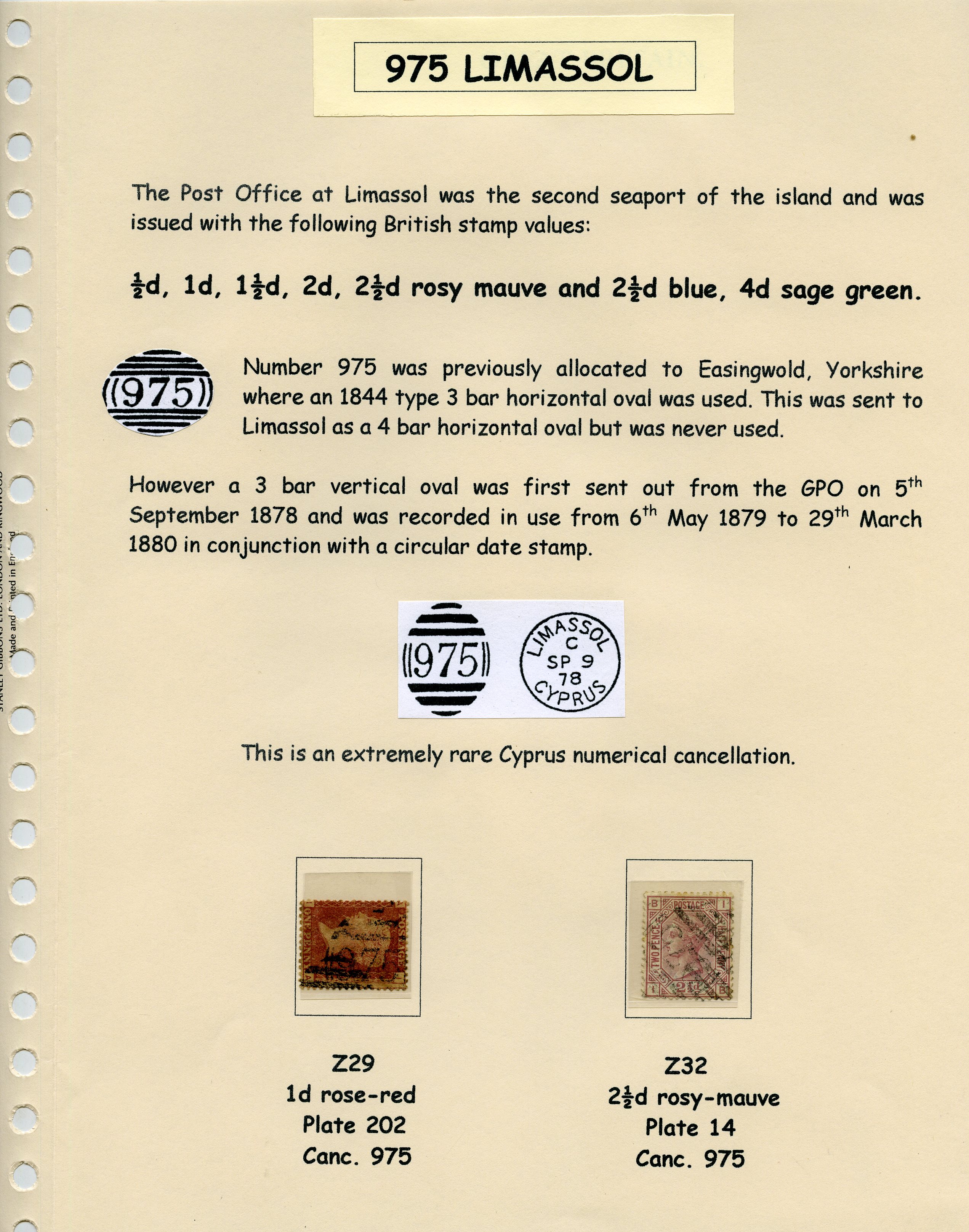 GB Used in Cyprus. 1878-80 1d rose-red Plate...