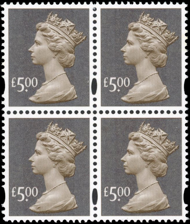 GB SG Y1903 2003 DLR £5 colour trial block in brown 