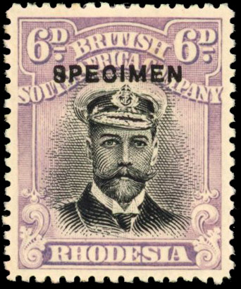 Rhodesia 5d SG 217s Specimen position 22