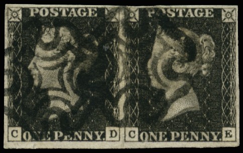 1840 1d Black Pl.8. Very fine used good...