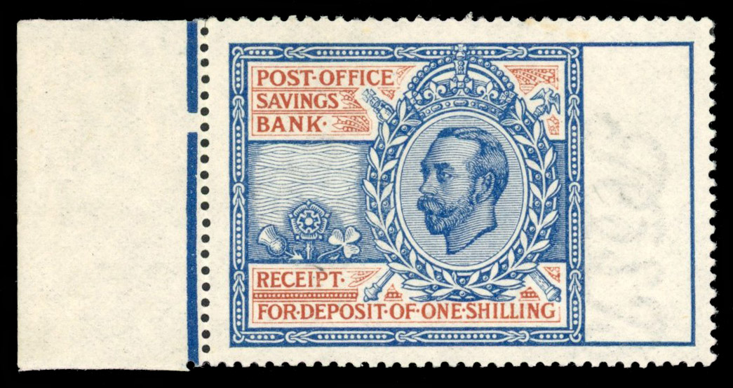 GB PO Savings Bank 1912 Receipt stamp mint