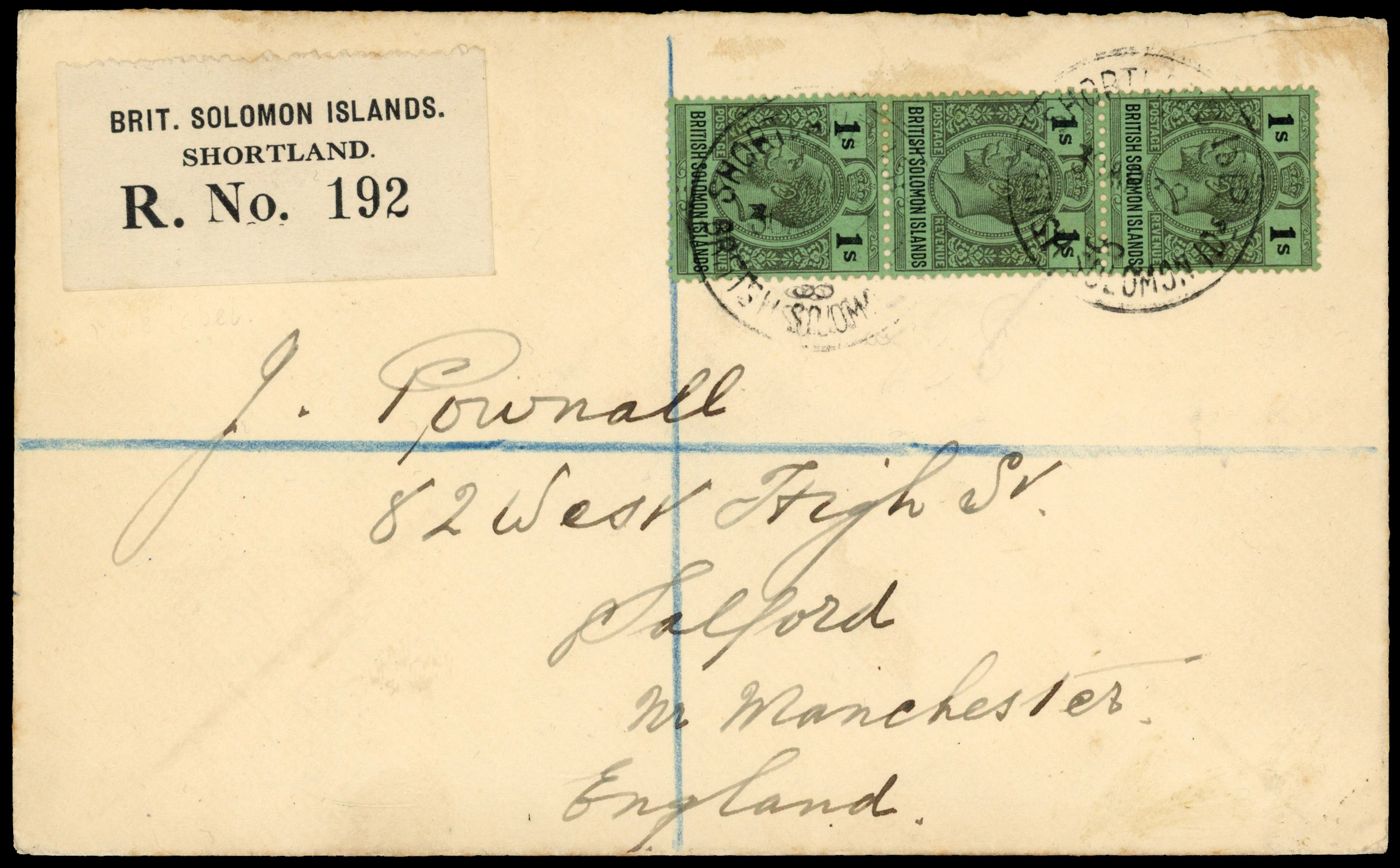 British Solomon Islands 1932 registered cover to England