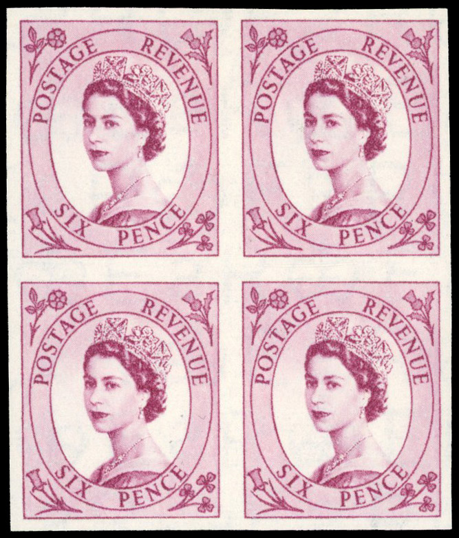 Great Britain SG 548var imprimatur in block of four