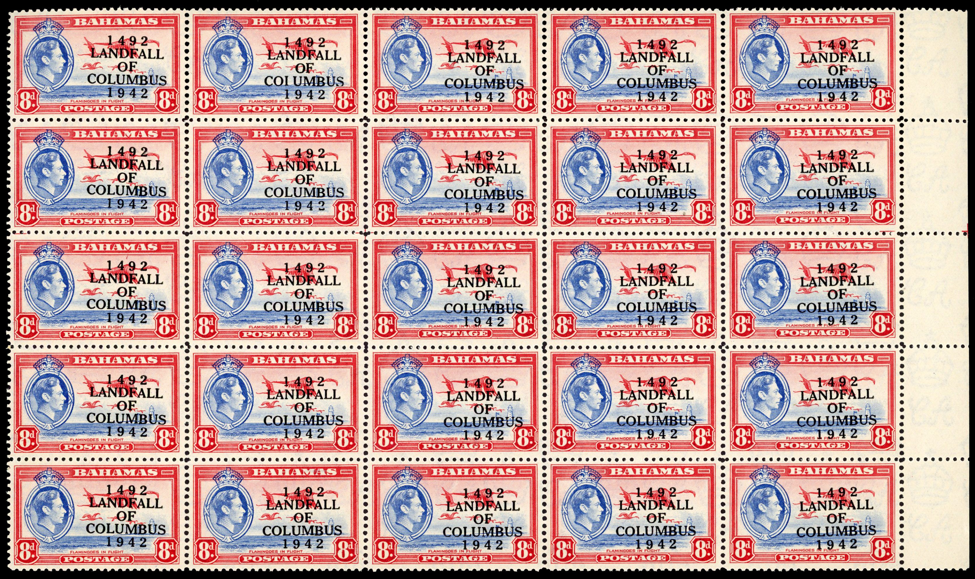 Bahamas SG 170a block mint