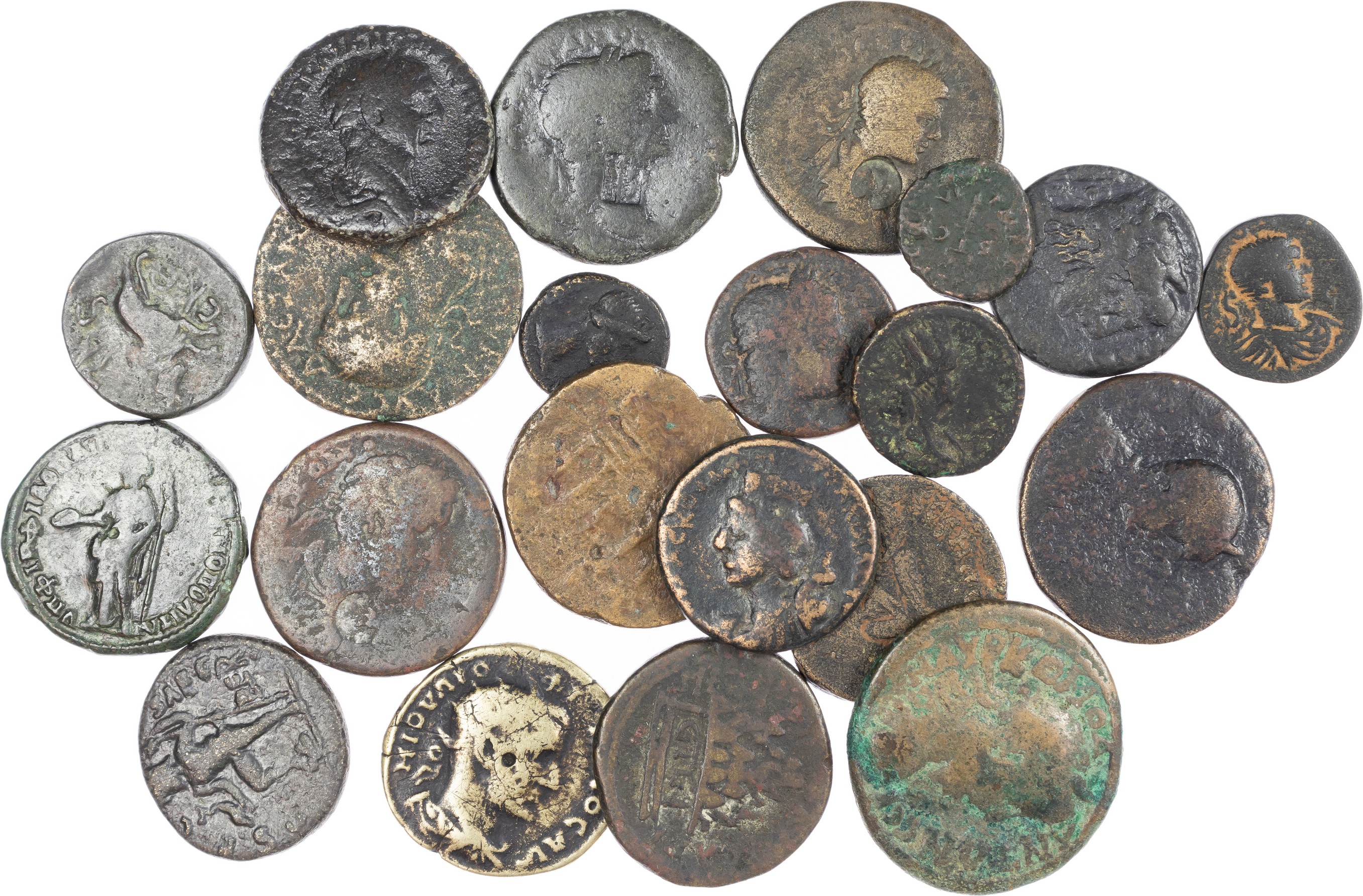 Miscellaneous Roman Provincial Coins (21). Various cities and emperors. Some countermarks. Varying grades. Lot sold as seen,
