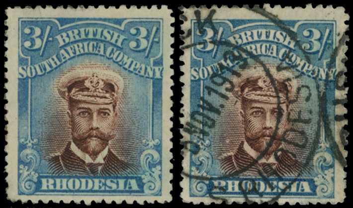 1913-7 3/- Head Die II, perf 15. 'Mint'...