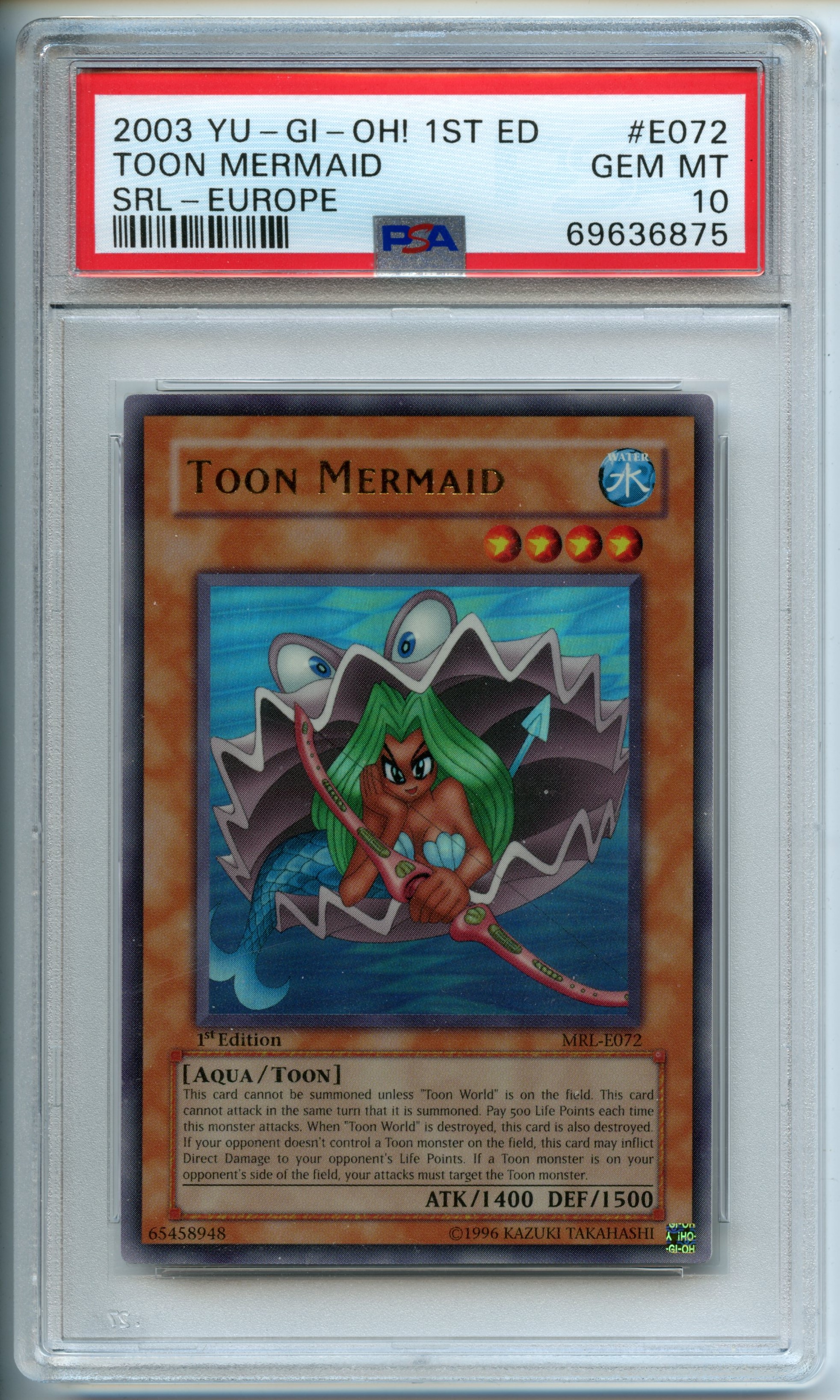 Yu-Gi-Oh! - Toon Mermaid  1st Edition  - Magic Ruler  - PSA 10