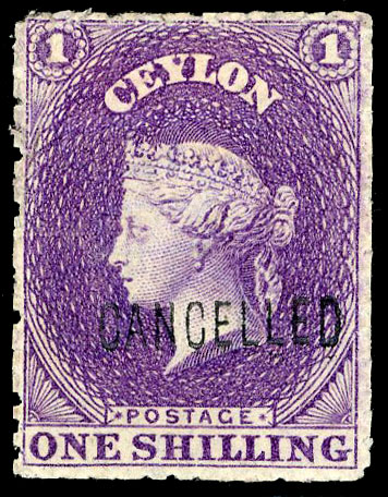 Ceylon SG 71ax optd Cancelled 