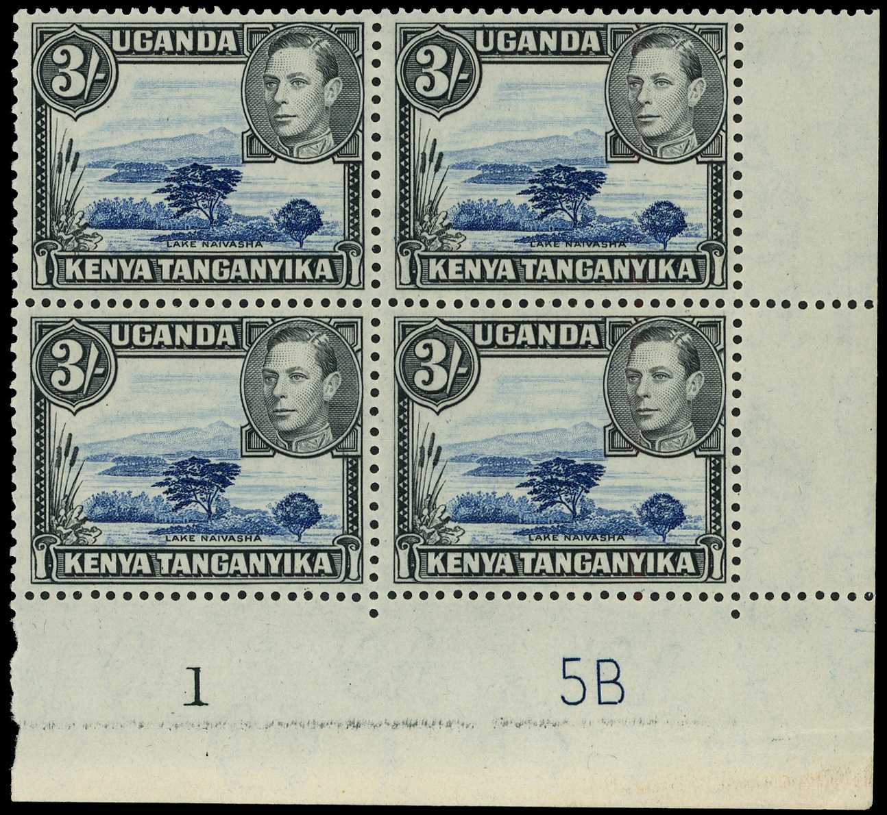 1938-47 3/- dull ultramarine and black, perf 13...