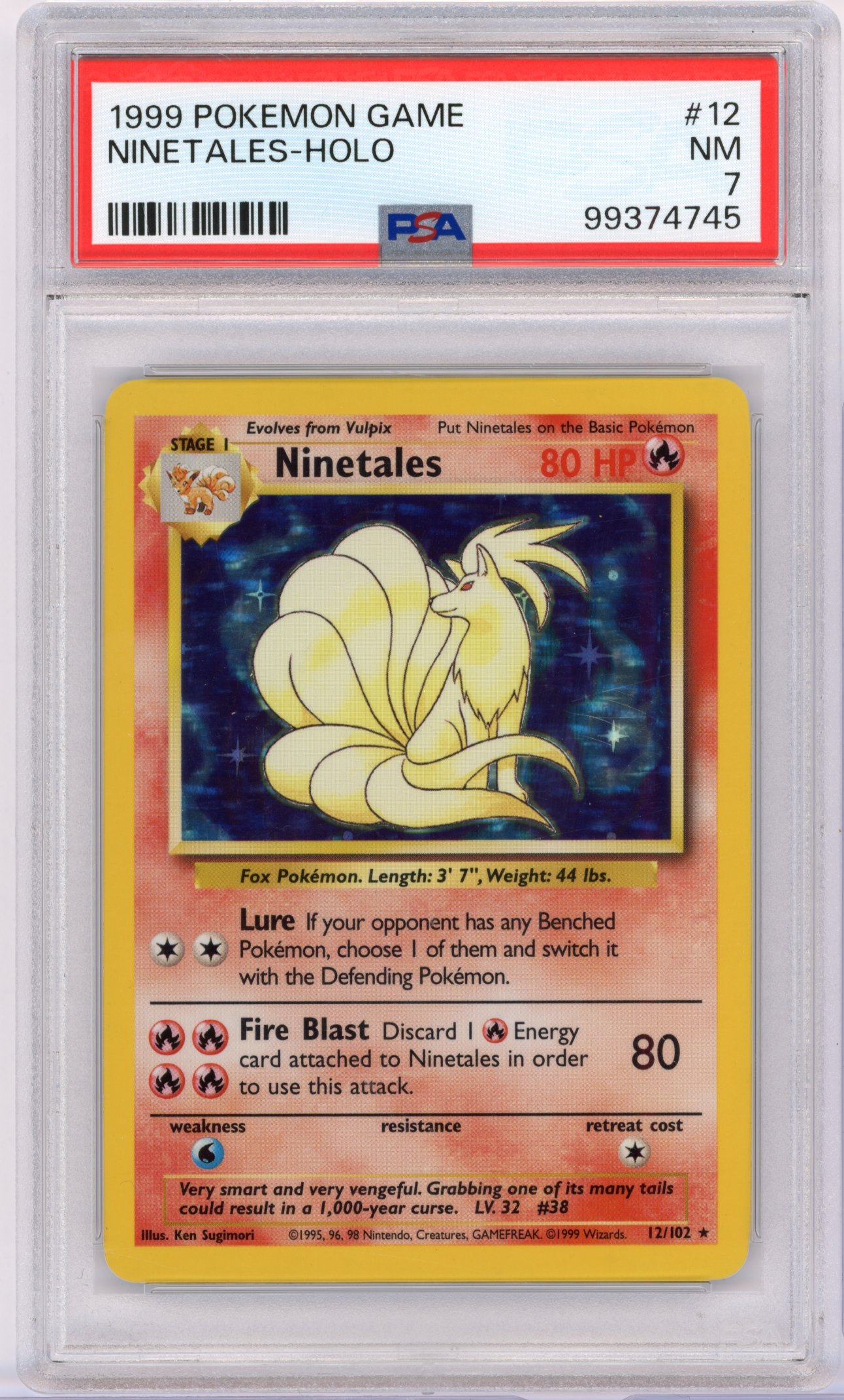 PSA 7 Ninetails #12 Holo Base Set