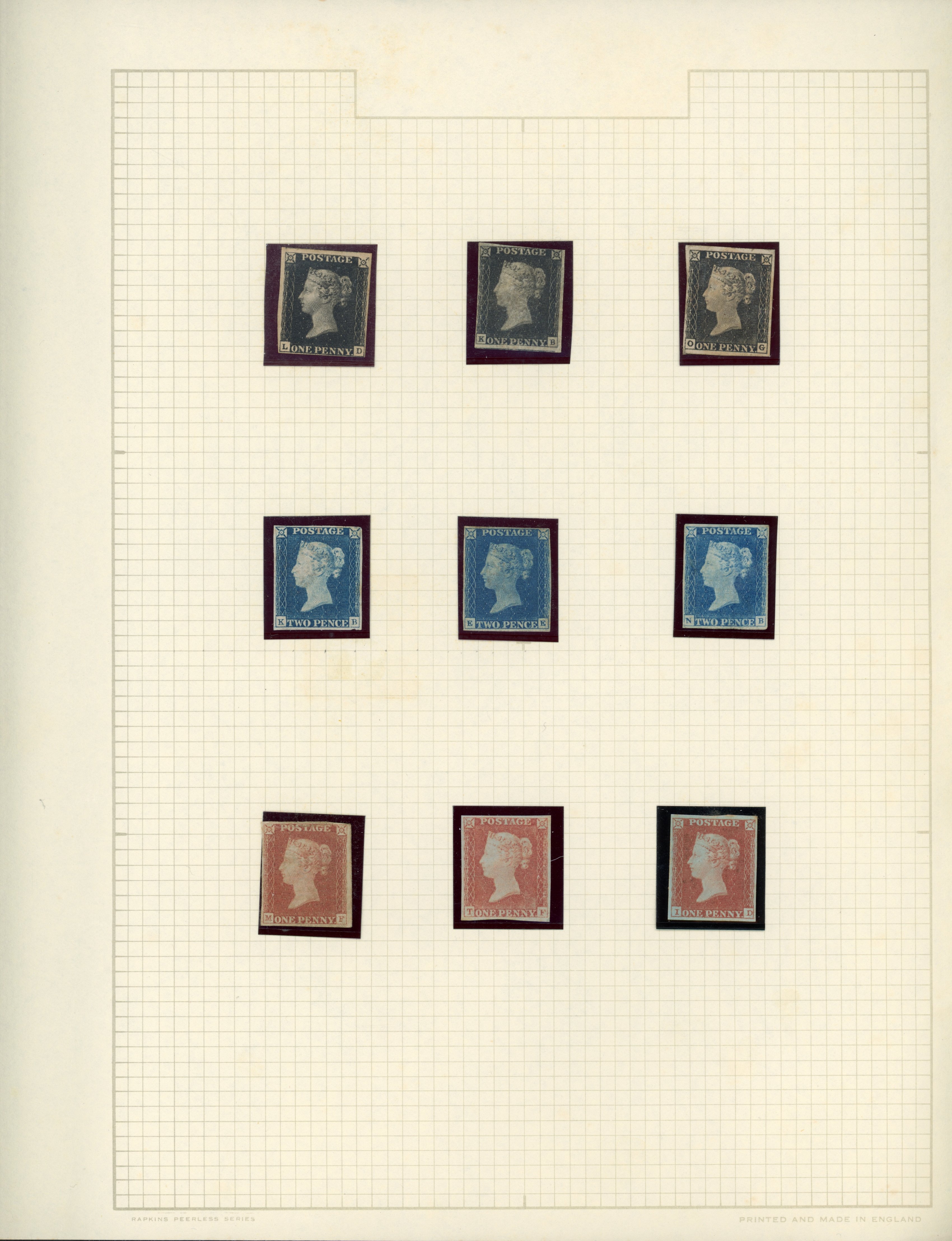 GB 1840-1900 mint/unused selection arranged on album leaves