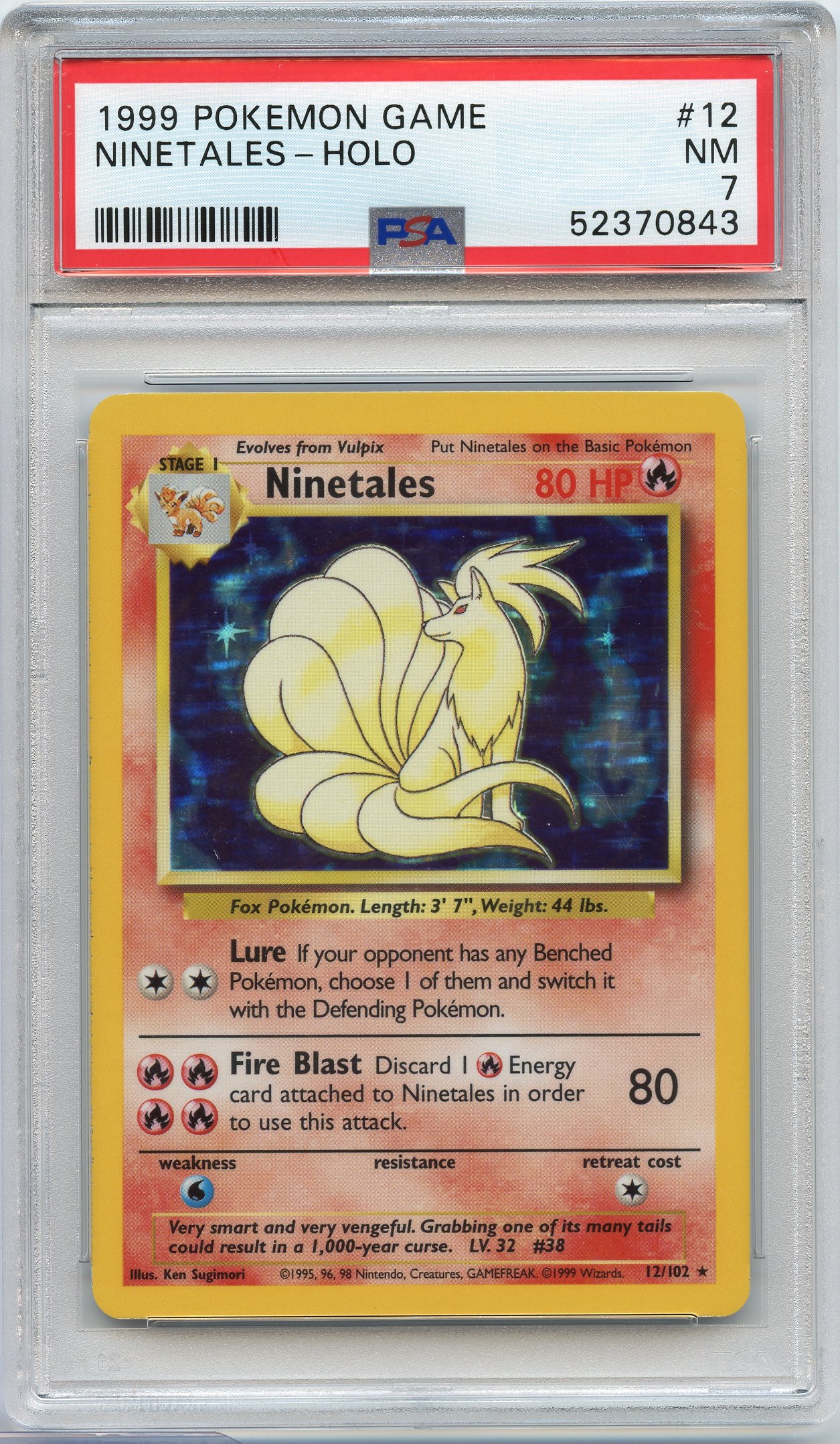 PSA 7 Ninetales #12 Holo Base Set