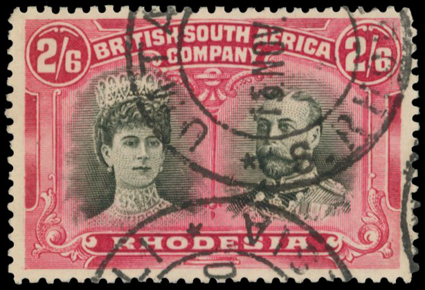 2s6d brownish black and rose unlisted, used