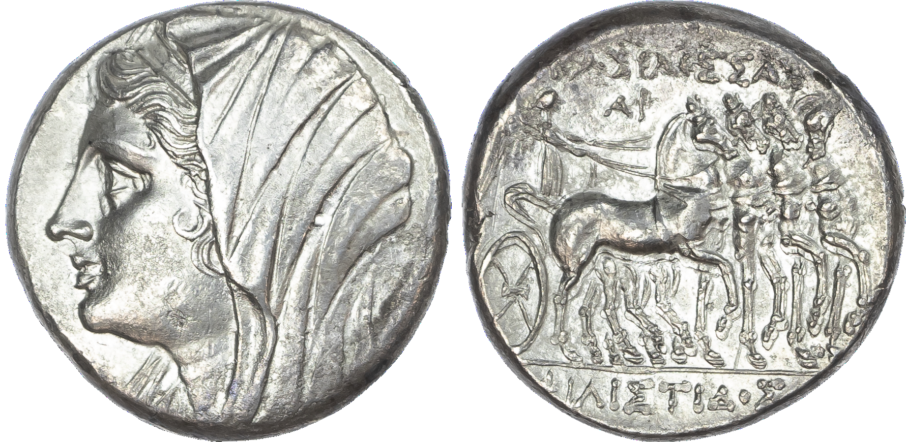 Sicily, Syracuse, Philistis (wife of Hieron II, 275‑215 BC) AR 16 Litrai, c. 240‑218/5 BC.