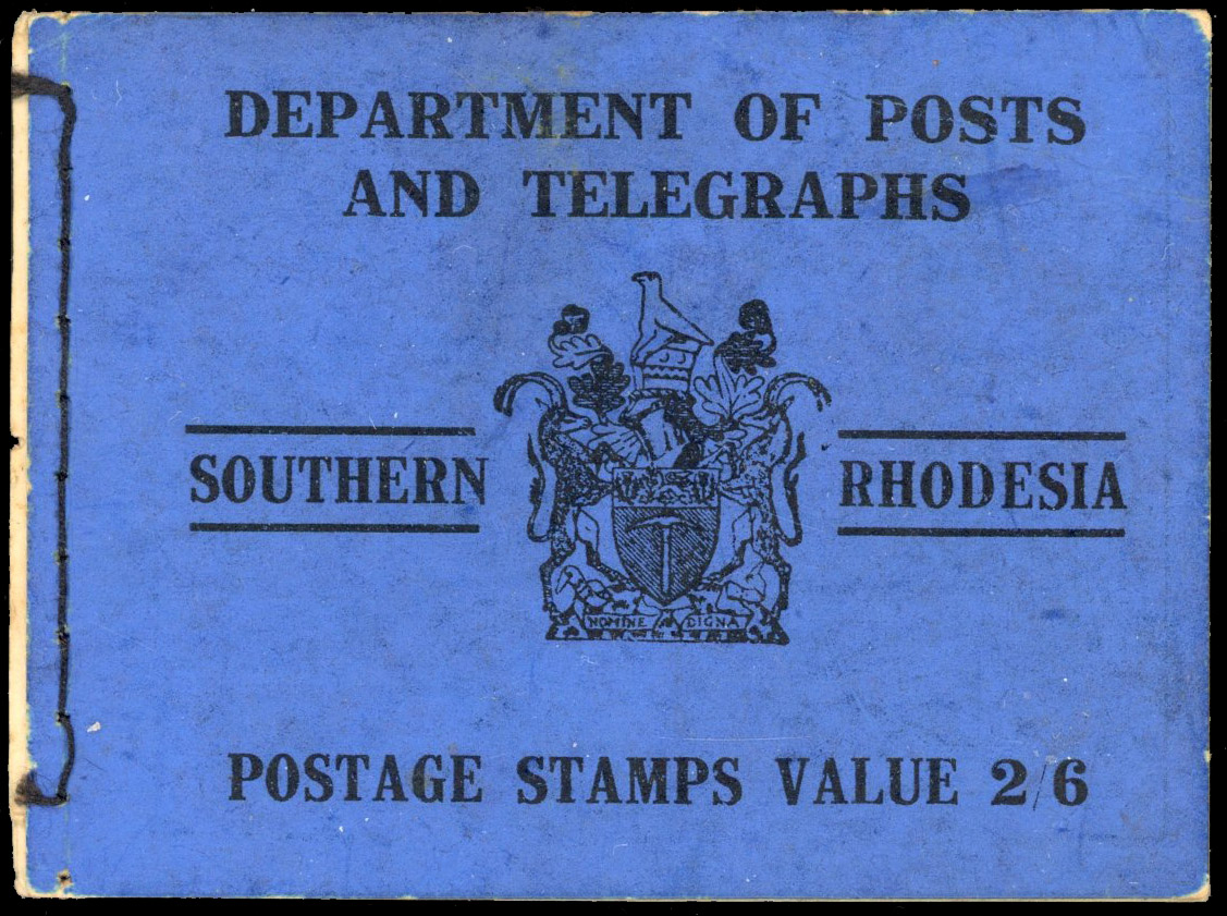 1928 2s6d black on blue, stitched, containing few stamps