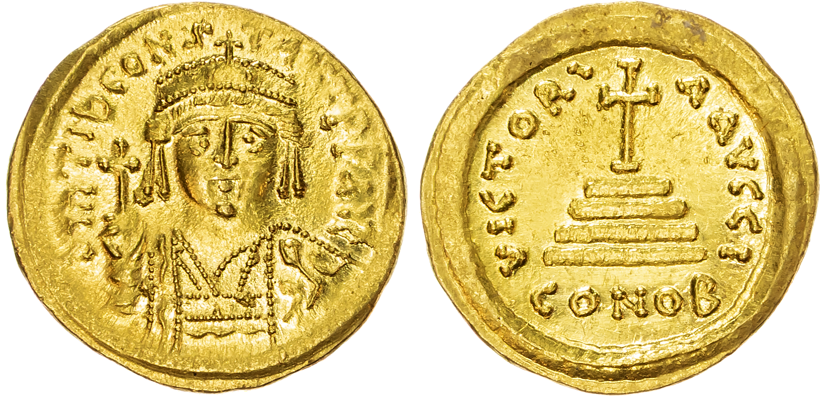 Tiberius II Constantine (AD 574-582) AV Solidus, mint of Constantinople, 4.49g. 