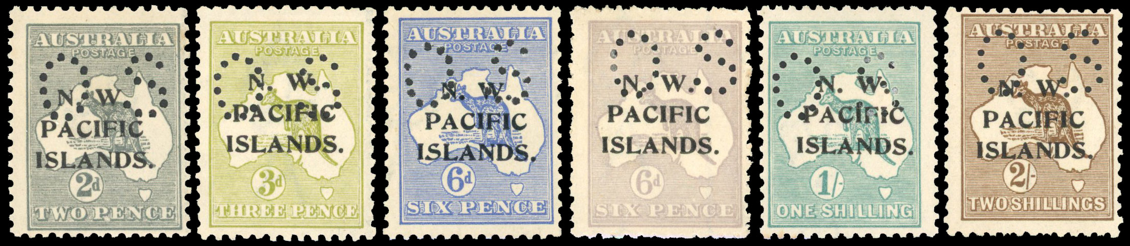 New Guinea 1919-23 official range to 2s