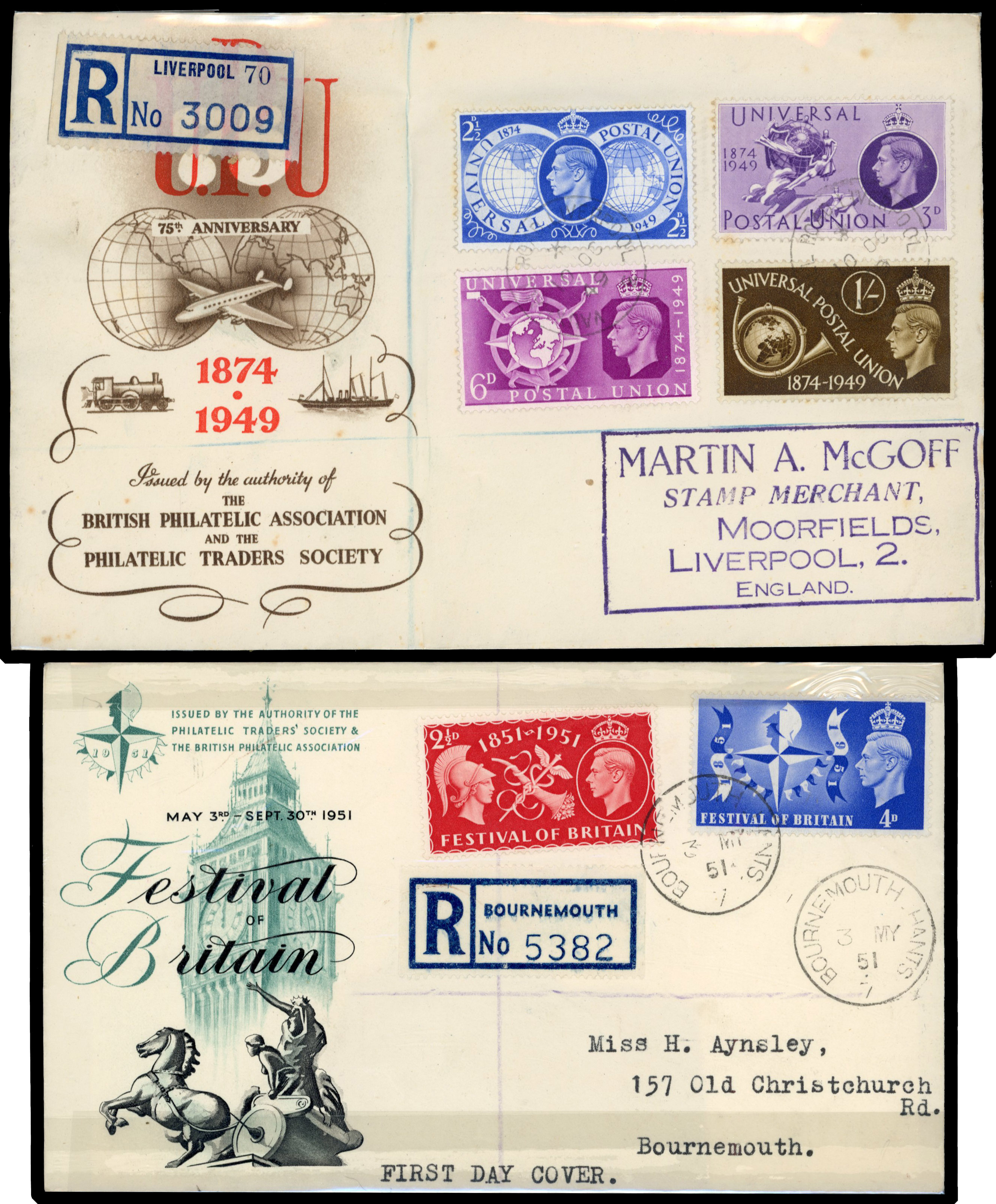 1939-51 mixed mint and used selection on stockcards