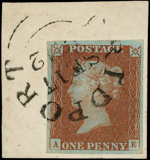 1841 1d Red-brown Pl.26. Bridport ‘Wessex’ datestamp