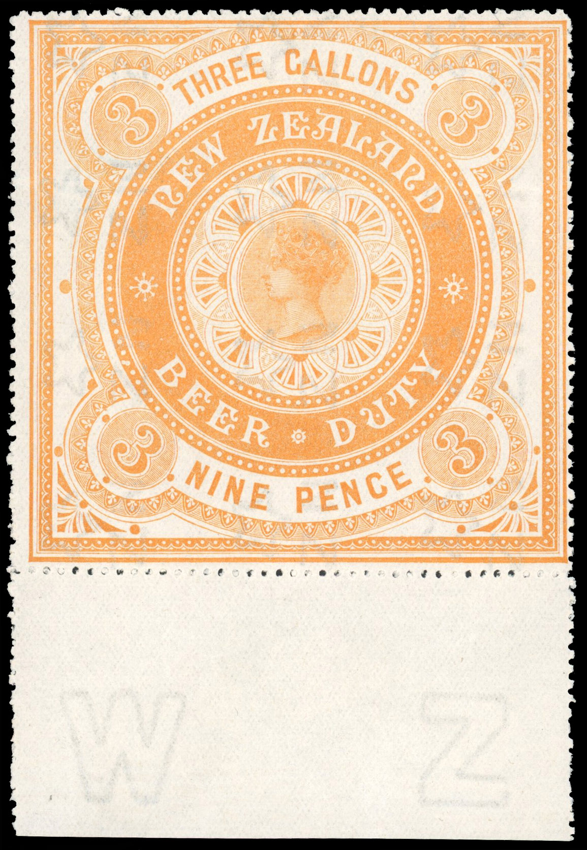 NZ Beer Duty 1903 9d perf 11 mint