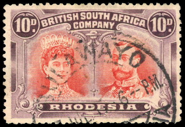 SG 150a 10d orange-vermilion and maroon, used