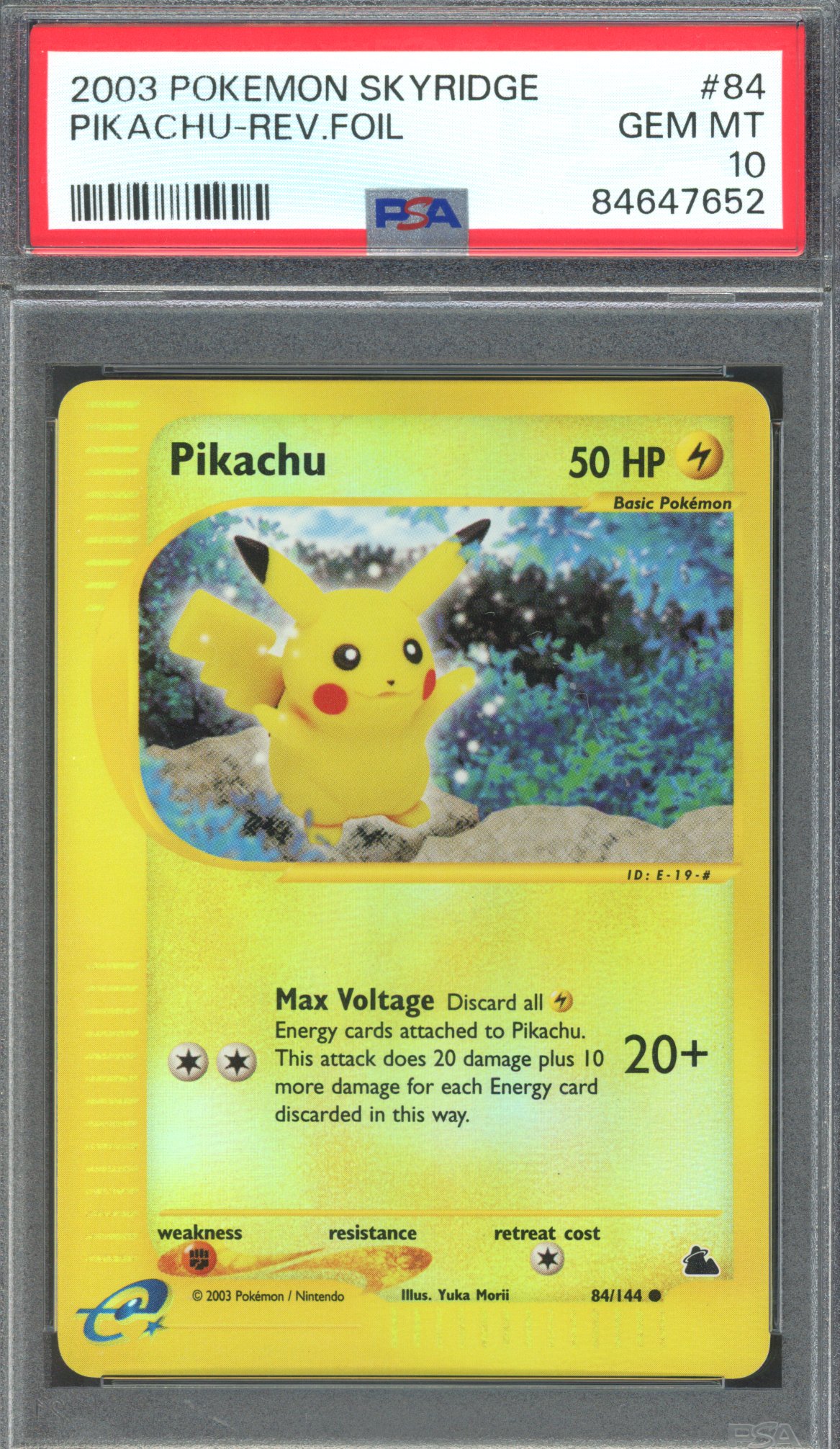 Pokémon TCG - PSA 10 Pikachu - Reverse Foil #84 - Skyridge