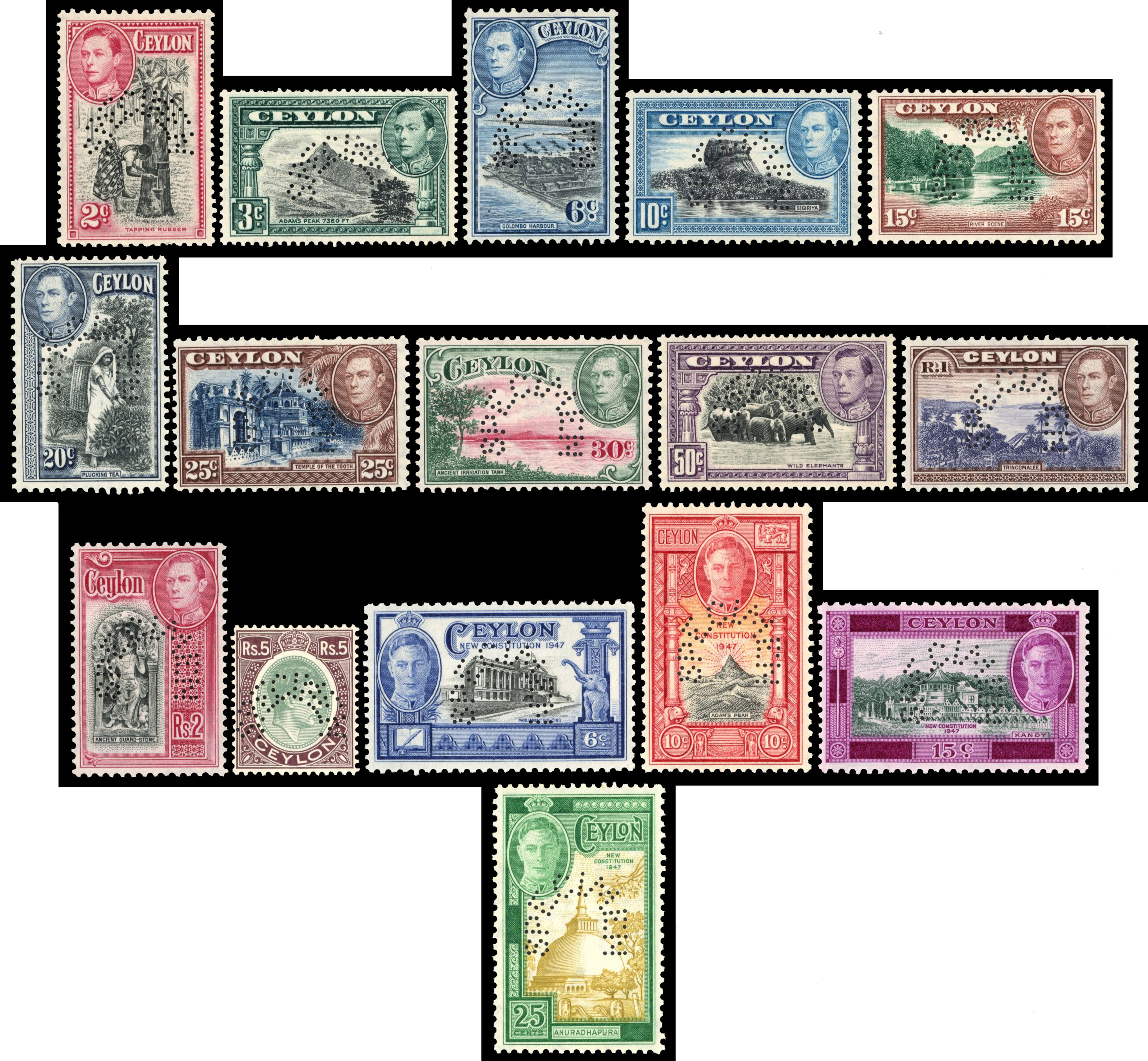 Ceylon SG 386s/405s Specimens