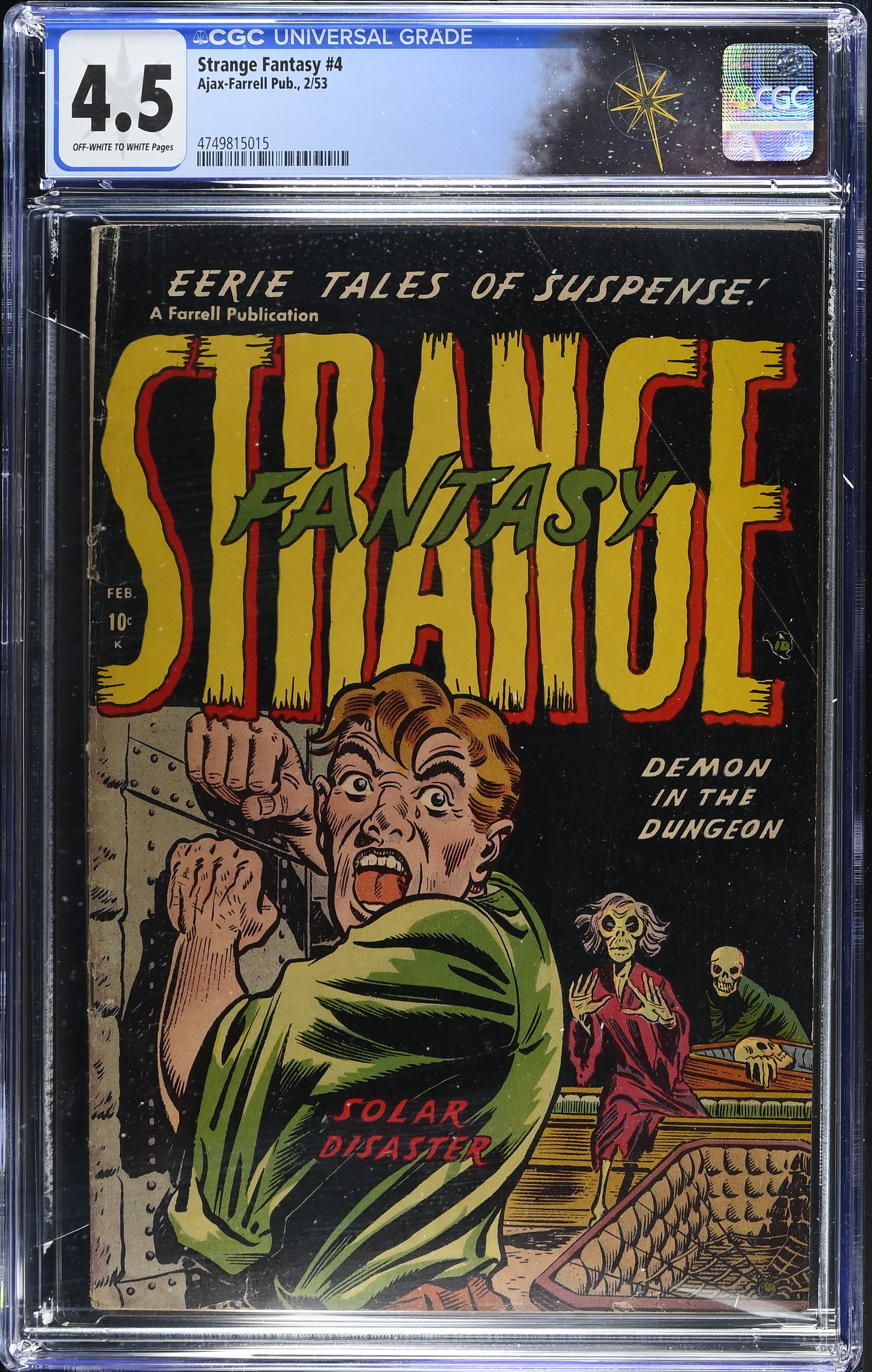 Strange Fantasy #4 CGC 4.5 Art by Iger Shop Staff (Ajax-Farrell Pub., 1953) Off-White to White Pages