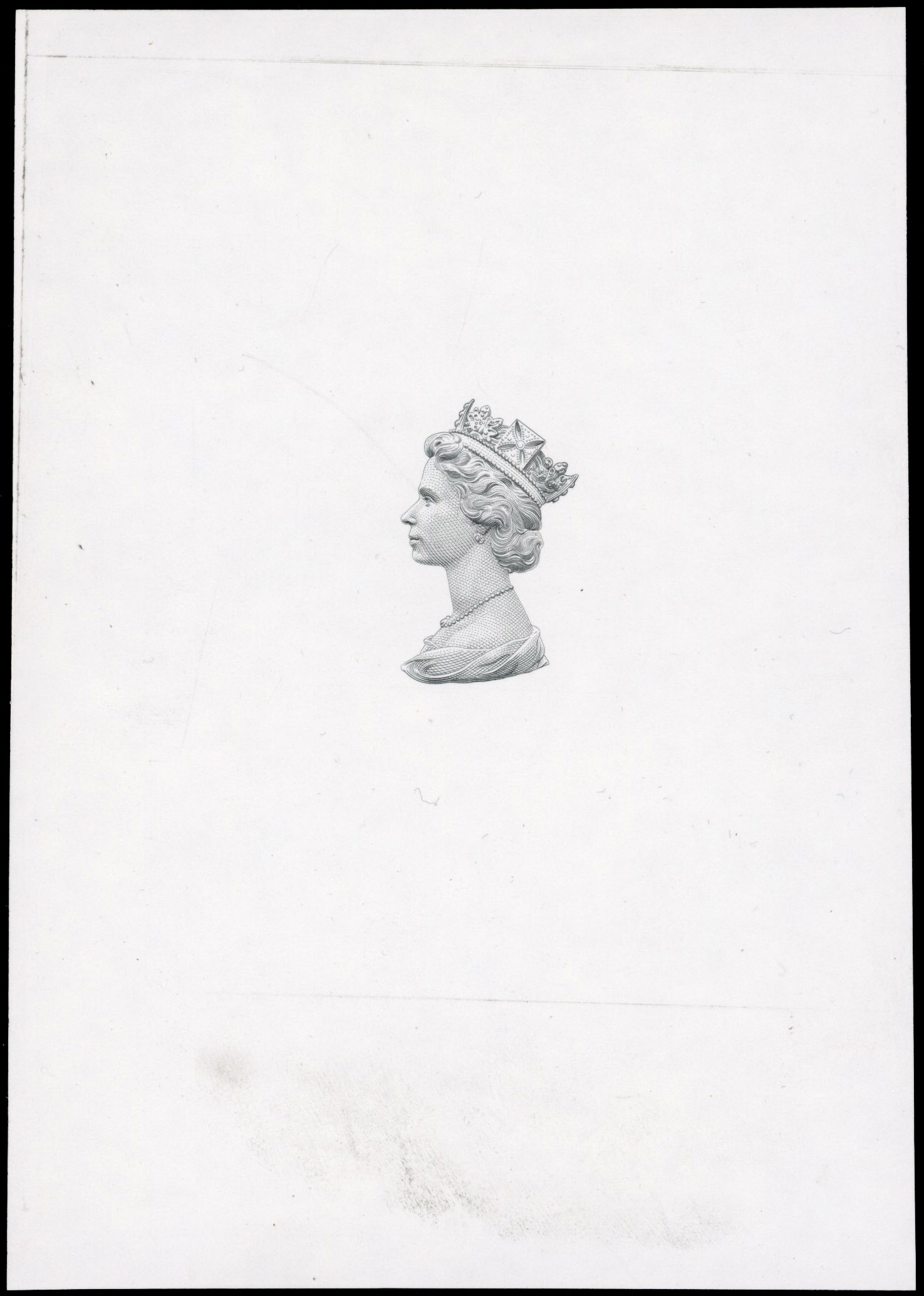 GB: 2000 (c.) Larger size Machin head recess printed die proof in black on thick glazed paper (91x130mm)