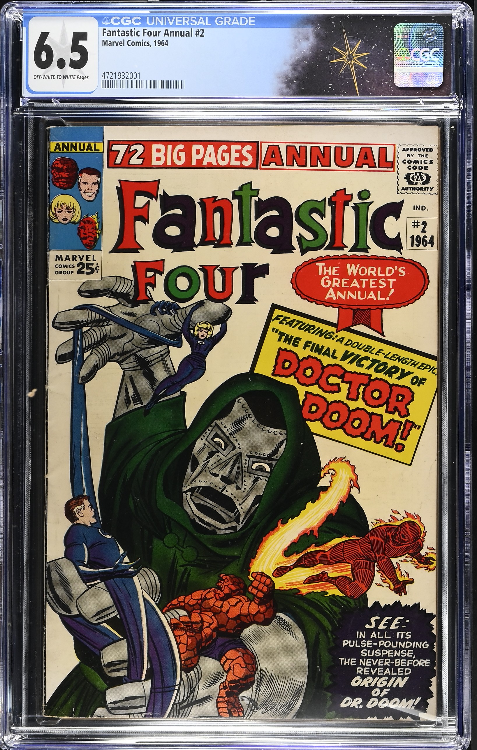 Fantastic Four Annual #2 CGC 6.5 Origin of Doctor Doom (Marvel Comics, 1964) Off-White to White Pages
