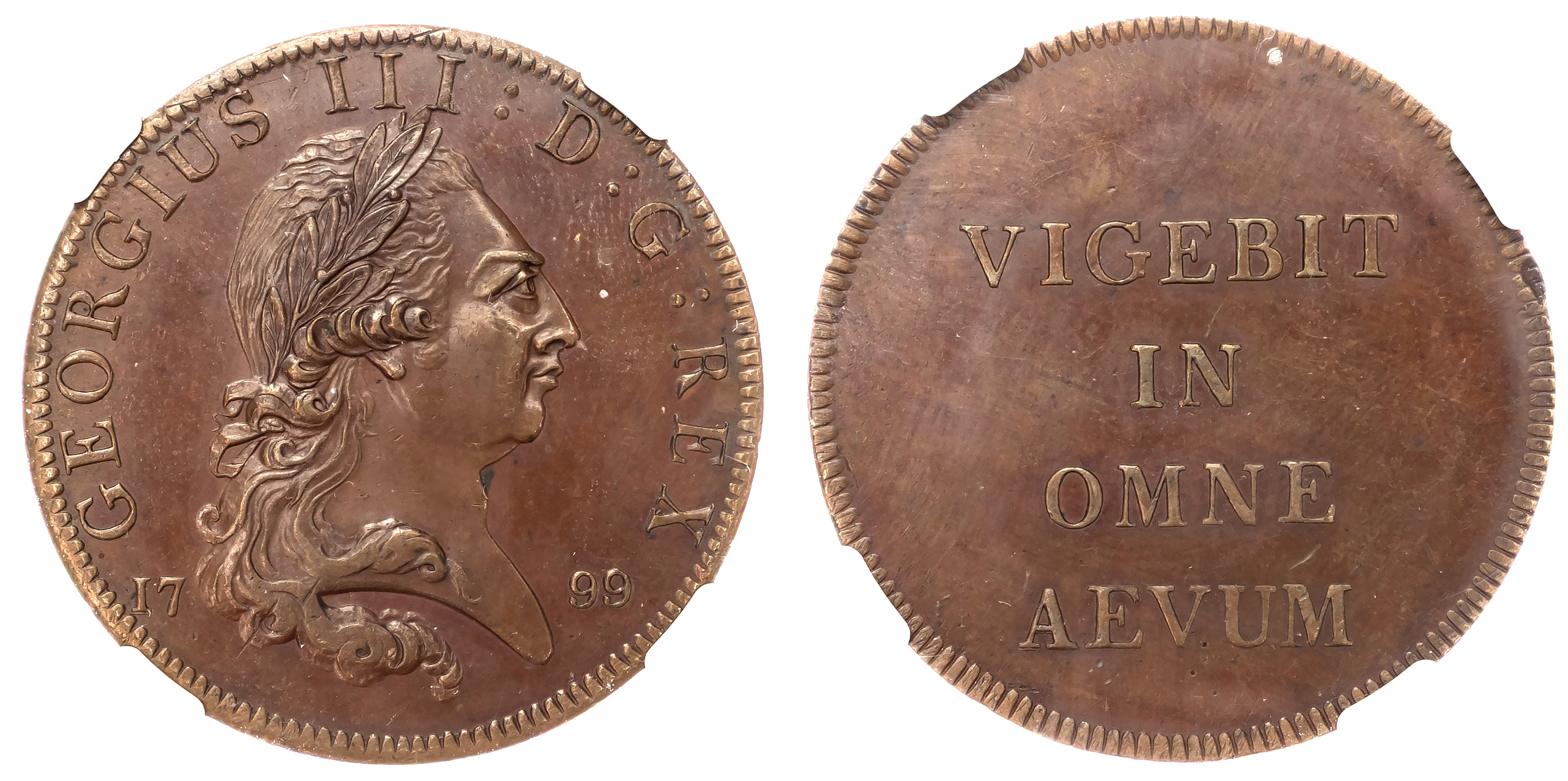 George III (1760-1820), 1799, Pattern Copper Union Token Penny, 1799.