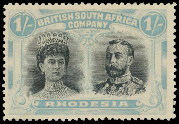 1s black and (bright) turquoise-blue RSC H, position 37 printer's mark mint