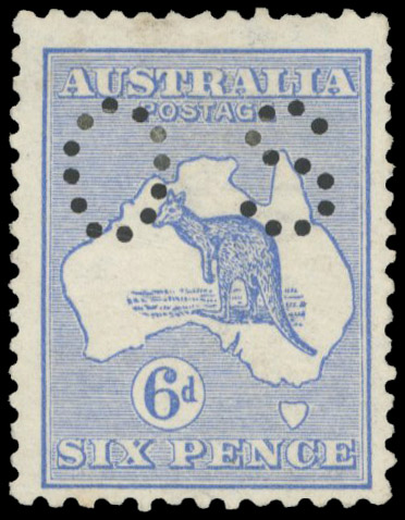 Australia 1914 official 6d ultramarine