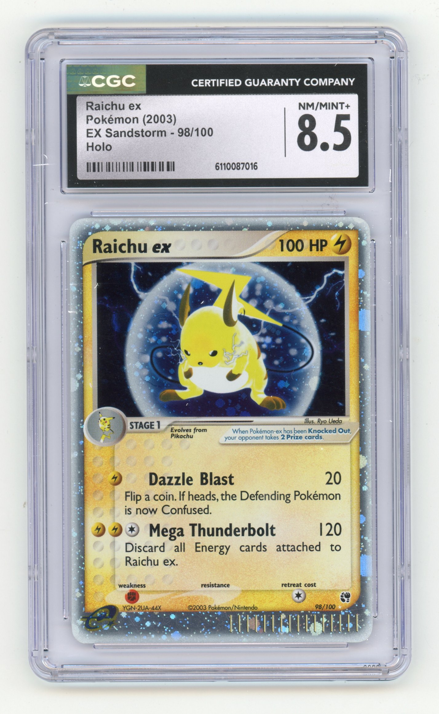 CGC 8.5 Raichu #98 Holo - EX Sandstorm