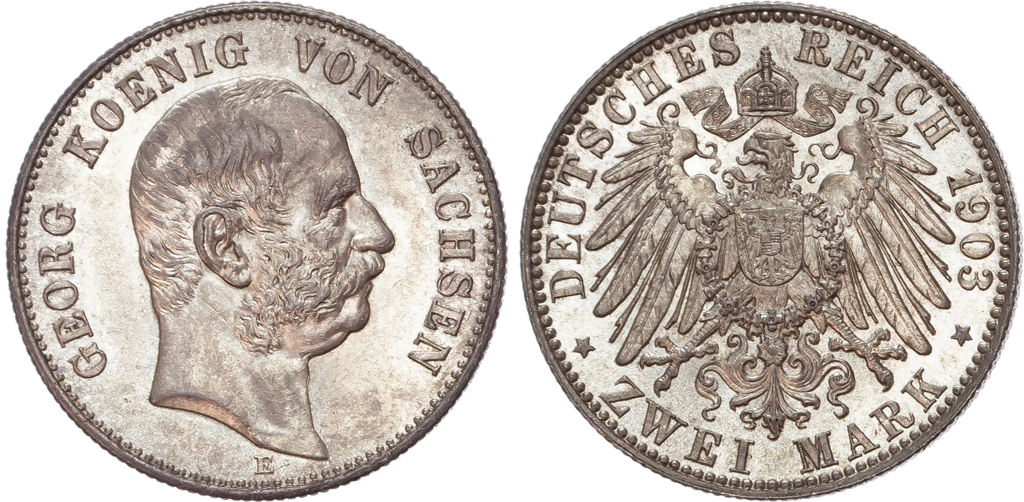 Germany, Saxony, Georg I (1902-1904), silver 2 Marks (2).