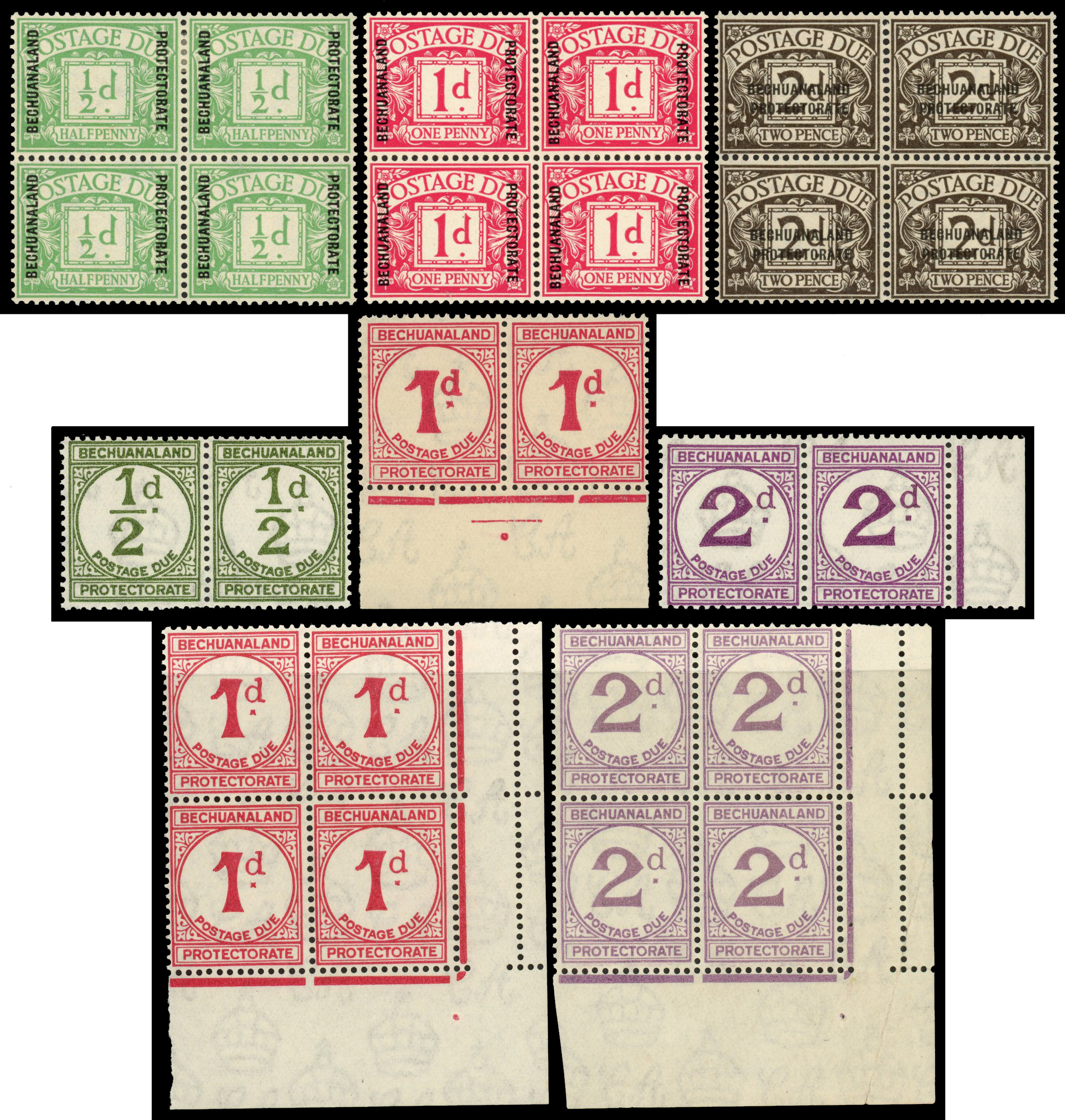 Bechuanaland postage due group